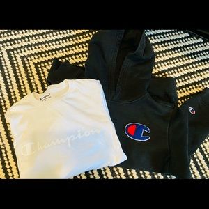 Champion hoodie and shirt youth medium